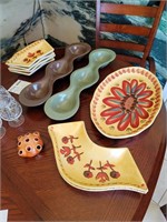 Sectional Ceramic Tray and serving pieces