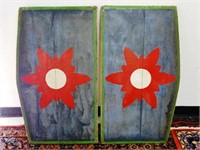 PAIR OF HAND-PAINTED WOODEN CARNIVAL RIDE PANELS