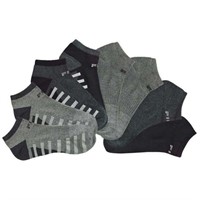 8-Pk Fila Men's 7-12 Ankle Sock, Grey and Black