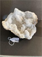 NATURAL WHITE GEODE AGATE CORNUCOPIA CRYSTAL 5.5