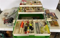 Large Fishing Tackle Box & Supplies