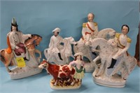 5pc Staffordshire style Porcelain Figural