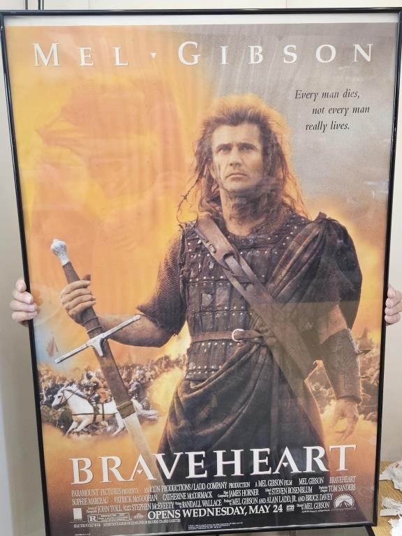 Framed Mel Gibson Braveheart Poster 27"x40"