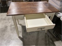 Wood Table, 42.25x26.25x31.25"T w/Drawer