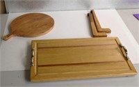 Hand Crafted Hard Wood Walnut Cutting Boards Lot