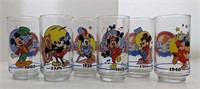 Full Set of 6 Sunoco Mickey Glasses