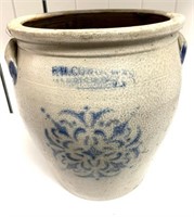 F.H. Cowden Decorated Crock with Handles