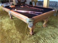 Brunswick Oak Wood black lined Pool table