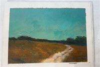 Original Painting of Open Field Landscape by