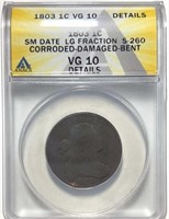 1803 s-260 Large Cent ANACS VG