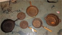 Lot Of Cast Iron Pots Pans Cookware