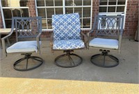 Lot Of Three Outdoor Swivel Rocker Chairs