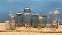 Assorted Vintage Sealer Jars & Milk/Cream Bottles
