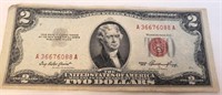 1953 Two Dollar Red Bill
