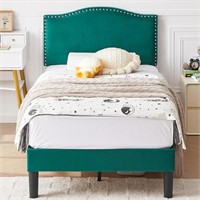VECELO Twin Bed Frame, Dark Green