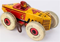 Marx Tin Litho Toy Racer with Baloon Tires