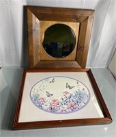 Framed Butterfly Art Homco 21.5 x 17.5.