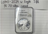 LOT#11) 2023 W Eagle Silver $1 PF 70 ULTRA CAMEO