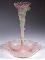 VICTORIAN OVERSHOT-TYPE GLASS EPERGNE, colorless