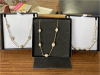 3 sets of honora pearl strands necklaces