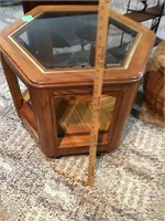 octagon glass top end table