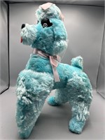 Vintage blue stuffed poodle dog