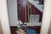 Sweeper, mops, mop heads, broom