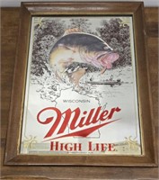 Miller High Life Beer Advertising Mirror Bass