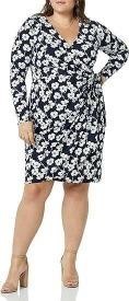 Women's Long Sleeve FLOWER Wrap Dress SMALL