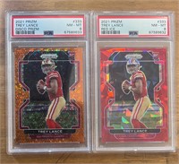 Lot of 2 2021 Trey Lance PSA graded 8 cards