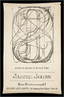 Signed Jasper Johns Exhibition Poster.