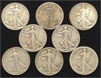 (8) Walking Liberty Half Dollar US Coins