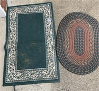 TWO RUGS, GREEN RUG IS 40" LONG AND OTHER RUG IS