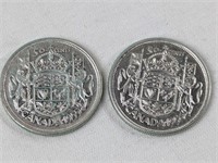 1955 & 1956 CAD 50 CENT COINS