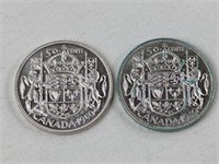 1949 & 1950 CAD 50 CENT COINS