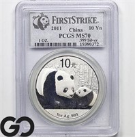 2011 Chinese Silver Panda, PCGS MS70
