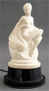 Art Deco Lenox Porcelain Leda & The Swan Lamp