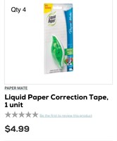 4 x Liquid Paper Correction Tape, 1 unit