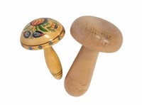 Two Vintage Mushroom Style Darners - 1 Hand Painte