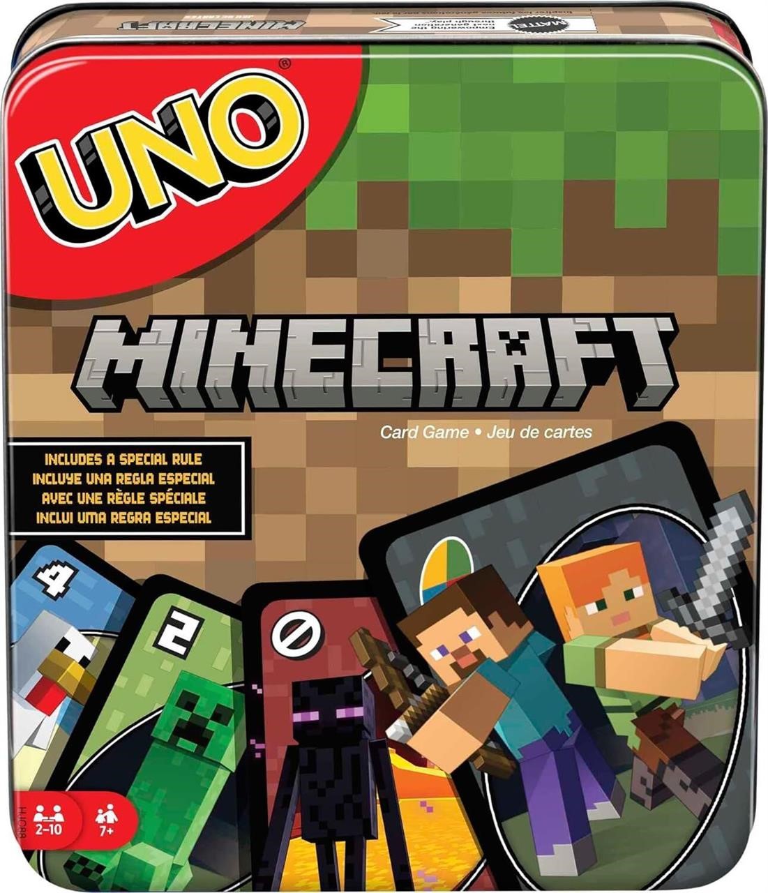 Mattel Games UNO Minecraft Card Game in Tin