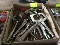 Box of welding vise grips & vise grips.