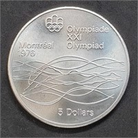 Silver Montreal Olympic $5(24.1Gm) Coin