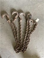 Hoist chain, with hooks