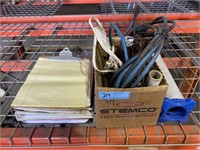 Box with electrical cords, extension cord,