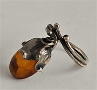 Sterling Silver & Amber Ring