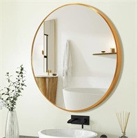 Gold Round Mirror, Circle Bathroom Mirror 32"