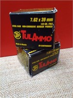 TulAmmo 7.62x39mm 122g FMJ 20rd each 40rd total