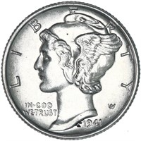 1941 s BU Grade Mercury Dime