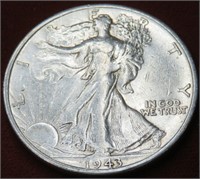 1943 S AU-BU Walking Liberty Half Dollar