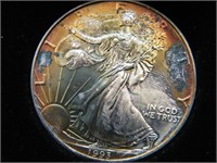 1993 BU American Silver Eagle w/ Toning